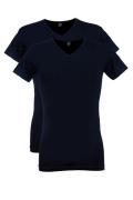 Alan Red T-shirt oklahoma effen katoen stretch donkerblauw