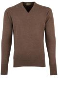 William Lockie trui bruin v-hals cashmere