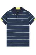 New Zealand polo normale fit Godley donkerblauw gestreept met logo