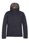 Reset winterjas donkerblauw normale fit effen rits + knoop