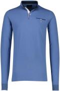 Portofino lange mouwen polo extra lange fit blauw borstzak