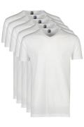 Alan Red t-shirt effen katoen wit Vermont 5-pack