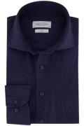 Profuomo overhemd slim fit donkerblauw effen 100% linnen