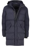 Airforce winterjas donkerblauw slim fit effen rits + knoop