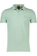 Hugo Boss polo Passenger groen effen katoen slim fit 3 knoops