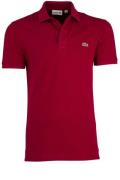 Lacoste polo bordeaux effen katoen slim fit