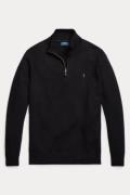 Polo Ralph Lauren trui Big & Tall zwart effen wol opstaande kraag