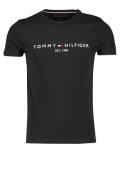 Tommy Hilfiger t-shirt ronde hals met logo zwart