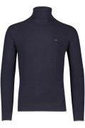 Tommy Hilfiger coltrui donkerblauw effen katoen