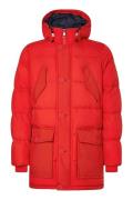 Tommy Hilfiger winterjas Big & Tall rood normale fit effen dubbele bor...
