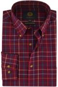 Viyella casual overhemd bordeaux geruit katoen normale fit