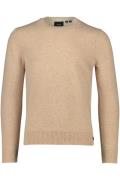 Superdry trui beige effen merinowol ronde hals