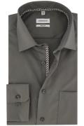 Seidensticker business overhemd Regular grijs effen normale fit borstz...