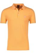 Hugo Boss polo oranje effen 100% katoen slim fit