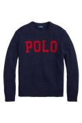 Big & Tall Polo Ralph Lauren trui donkerblauw effen wol