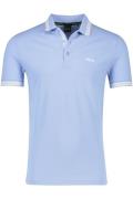 Hugo Boss polo lichtblauw effen katoen normale fit 3 knopen