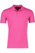 Roze effen Gant polo katoen korte mouw