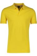 Hugo Boss polo Pallas 2 knoops geel effen katoen normale fit