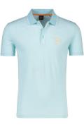 Hugo Boss polo lichtblauw met logo effen Oxford katoen normale fit