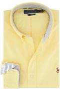 Polo Ralph Lauren casual overhemd Slim Fit geel effen katoen button-do...