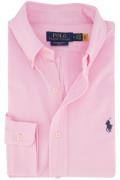 Polo Ralph Lauren casual overhemd roze effen Featherweight Mesh normal...