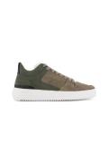 Hoge Blackstone sneakers groen effen leer