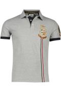 Aeronautica Militare polo normale fit grijs met strepen opdruk