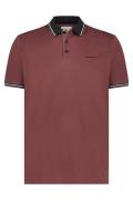 State of Art poloshirt wijde fit bordeaux effen katoen