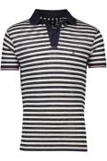 Tommy Hilfiger polo linnen slim fit donkerblauw gestreept