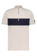 State of Art poloshirt met rits  wit effen katoen