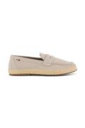 Tommy Hilfiger nette schoenen beige effen leer rubber en katoen