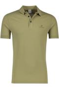 Cast Iron poloshirt 3 knoops groen effen regular fit