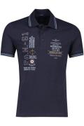 Aeronautica Militare polo donkerblauw geprint regular fit