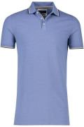 Portofino polo normale fit blauw effen katoen extra lang 3-knoops