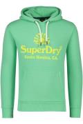 Superdry sweater hoodie groen geprint katoen 100%