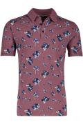 Vanguard polo normale fit rood geprint met bloemen katoen