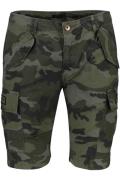 Aeronautica Militare korte broek groene legerprint katoen Comfort Fit