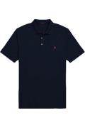 Polo Ralph Lauren polo 3-knoops wijde fit effen donkerblauw katoen