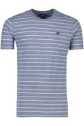 Vanguard t-shirt blauw en wit gestreept normale fit