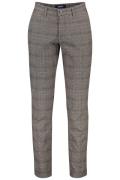 Gardeur chino Benito beige zwart ruit