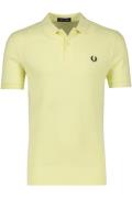 Fred Perry katoen poloshirt normale fit geel effen katoen