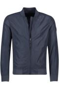 Airforce zomerjas donkerblauw effen rits slim fit bomber