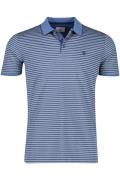 Poloshirt State of Art wijde fit blauw wit gestreept katoen