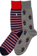 Polo Ralph Lauren sokken donkerblauw geprint 2-pack