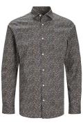 overhemd Jack & Jones casual  normale fit bruin geprint katoen