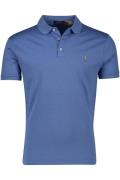 Polo Ralph Lauren polo Custom Slim Fit blauw effen katoen 3 knoops