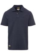 Camel Active polo wijde fit navy gestreept 100% katoen