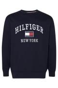 Tommy Hilfiger sweater Big & Tall ronde hals donkerblauw effen katoen