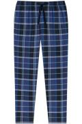 Geruit Schiesser pyjamabroek donkerblauw katoen