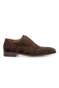 Floris van Bommel lage nette schoenen bruin effen leer en suede